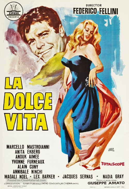 La dolce vita - Spanish Movie Poster