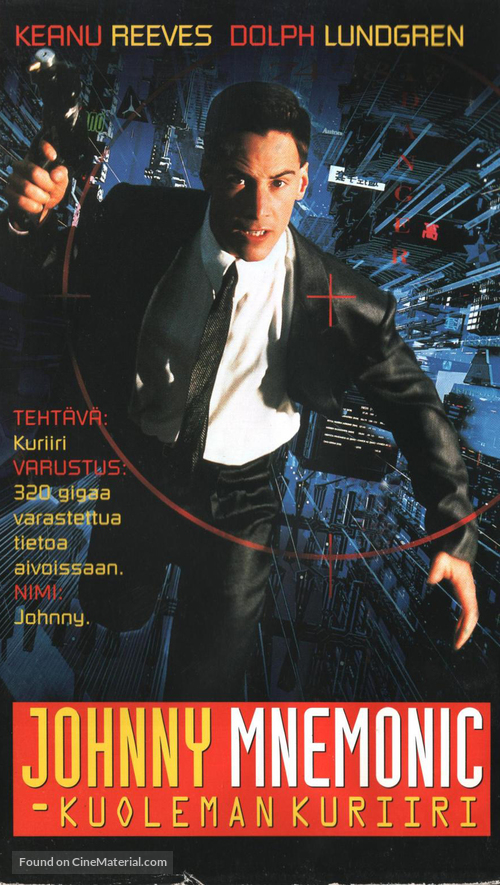Johnny Mnemonic - Finnish VHS movie cover