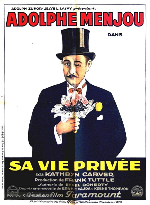 His Private Life - French Movie Poster