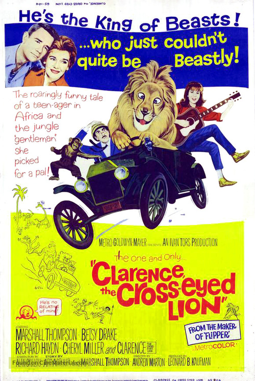 Clarence, the Cross-Eyed Lion - Movie Poster