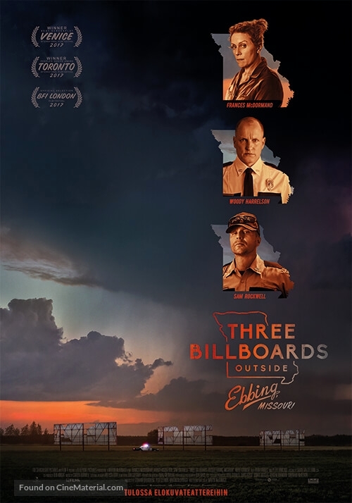 Three Billboards Outside Ebbing, Missouri - Finnish Movie Poster