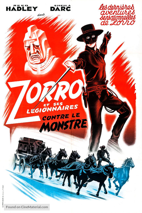 Zorro&#039;s Fighting Legion - French Movie Poster