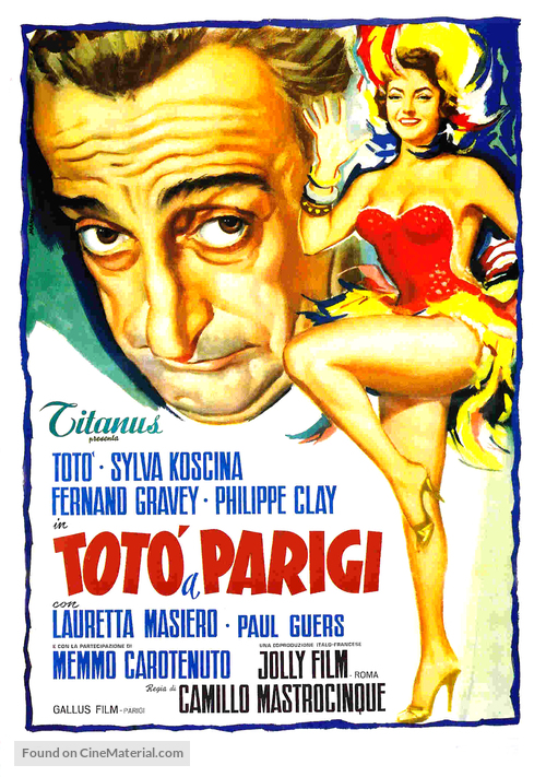 Tot&ograve; a Parigi - Italian Movie Poster