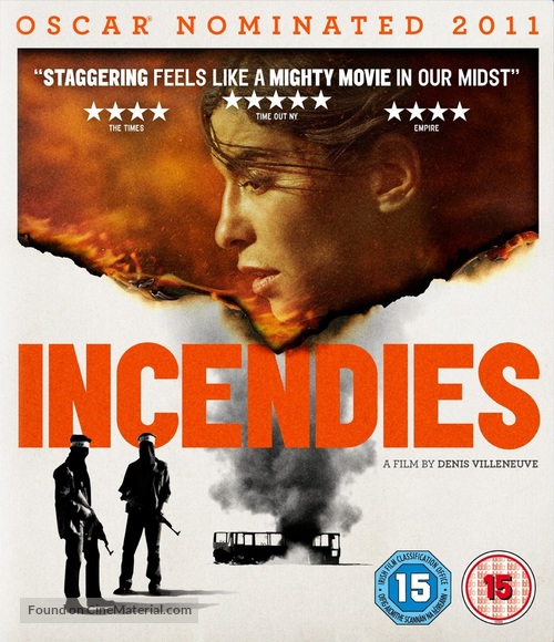 Incendies - British Blu-Ray movie cover