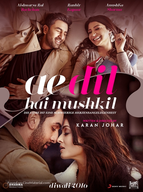 Ae Dil Hai Mushkil - German Movie Poster