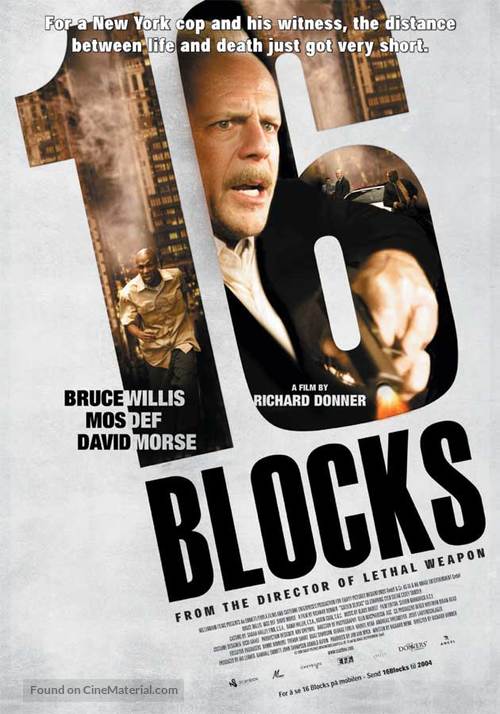 16 Blocks - Norwegian Movie Poster