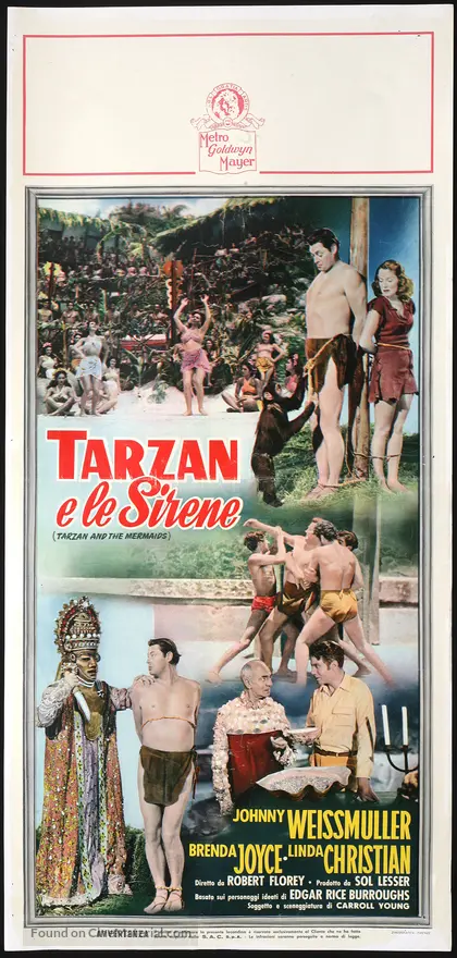 Tarzan and the Mermaids - Italian Movie Poster