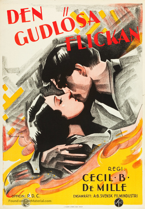 The Godless Girl - Swedish Movie Poster