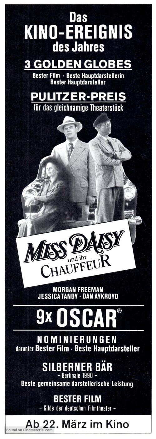 Driving Miss Daisy - German Movie Poster