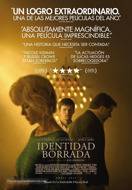 Boy Erased - Spanish Movie Poster