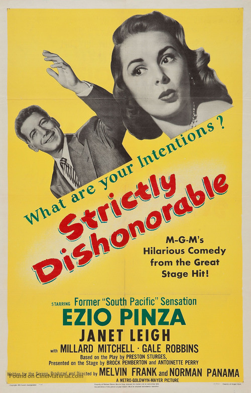 Strictly Dishonorable - Movie Poster