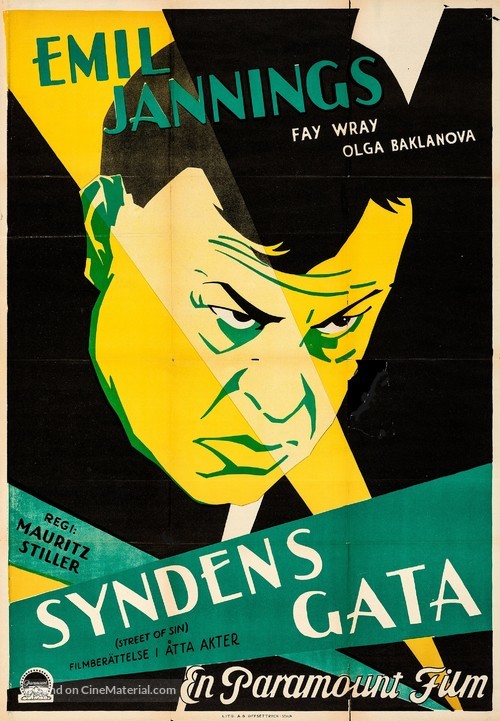 Street of Sin - Swedish Movie Poster