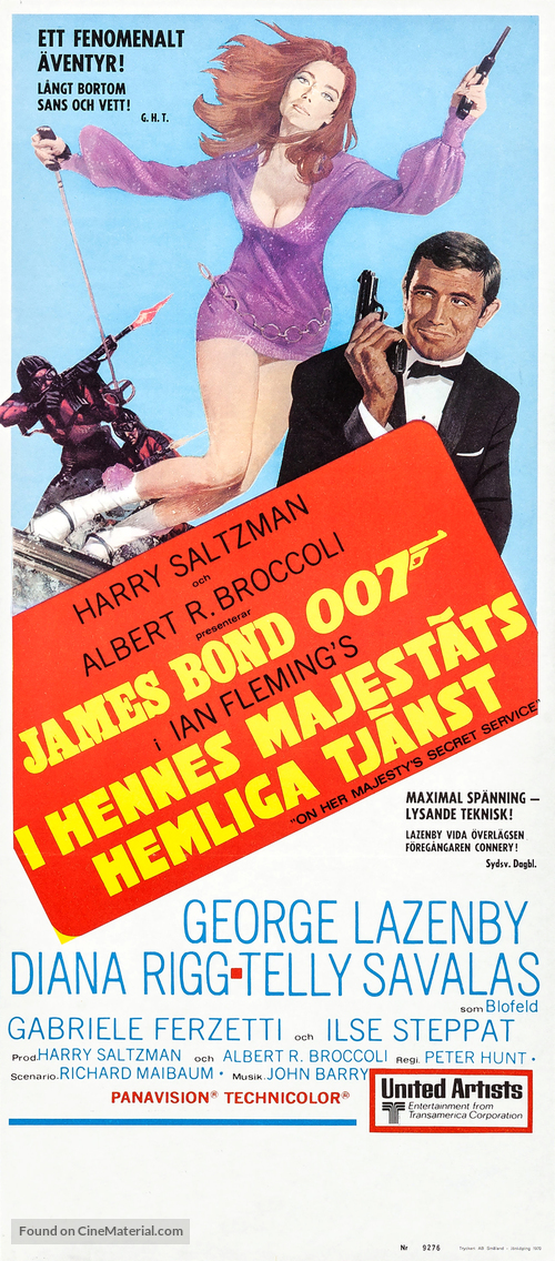 On Her Majesty&#039;s Secret Service - Swedish Movie Poster