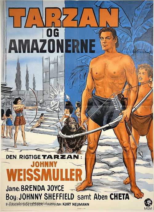 Tarzan and the Amazons - Danish Re-release movie poster