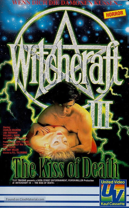 Witchcraft III: The Kiss of Death - German VHS movie cover