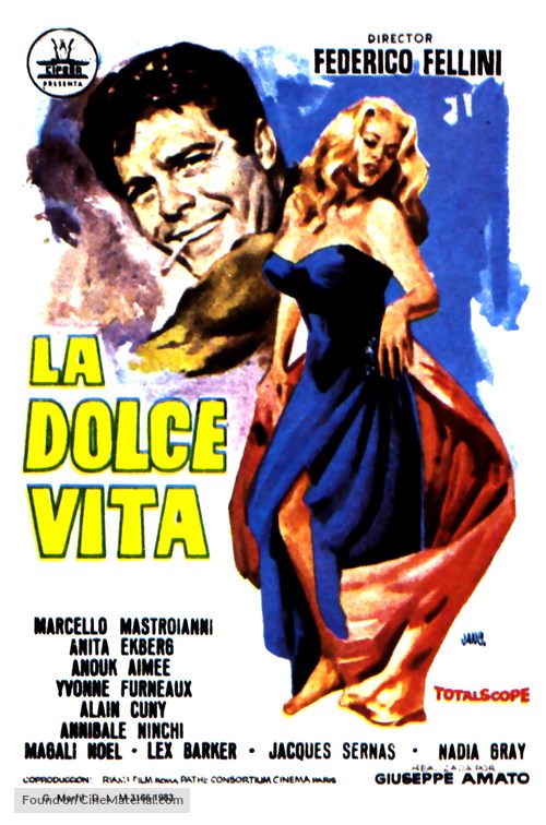 La dolce vita (1960) Spanish movie poster