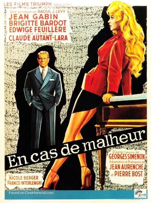 En cas de malheur - Belgian Movie Poster