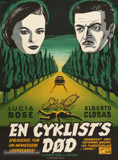 Muerte de un ciclista - Danish Movie Poster
