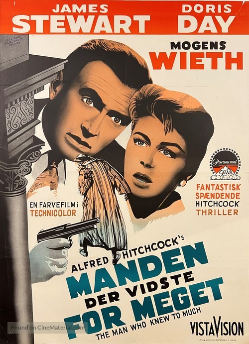 The Man Who Knew Too Much - Danish Movie Poster