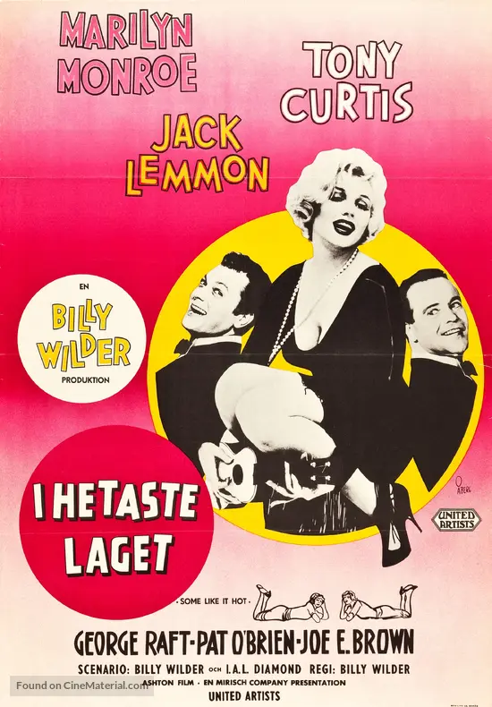 Some Like It Hot - Swedish Movie Poster