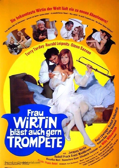 Frau Wirtin bl&auml;st auch gern Trompete - German Movie Poster