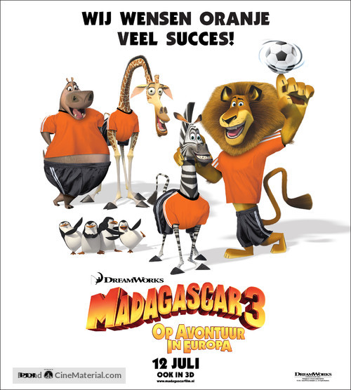 Madagascar 3: Europe&#039;s Most Wanted - Dutch Movie Poster