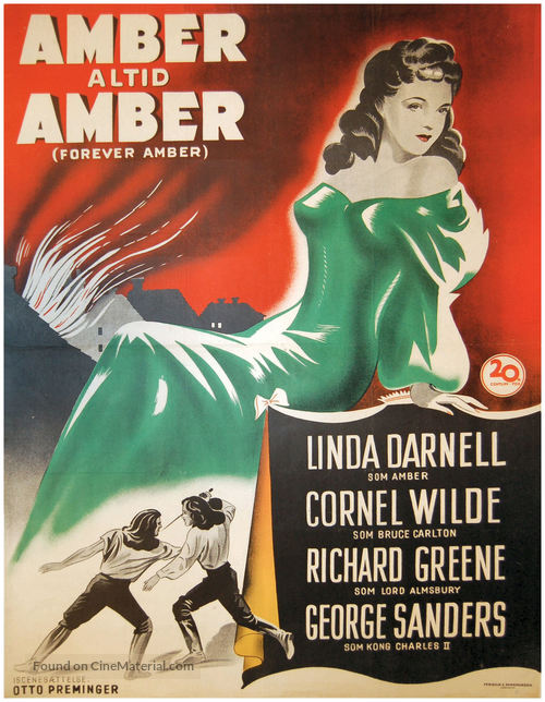 Forever Amber - Danish Movie Poster