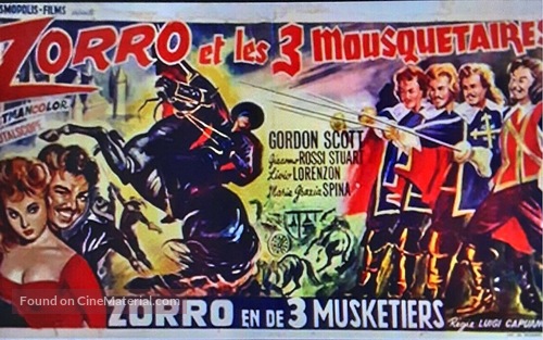 Zorro e i tre moschiettieri - Belgian Movie Poster