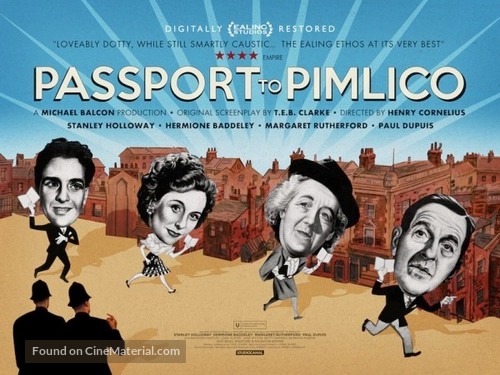 Passport to Pimlico - British Re-release movie poster