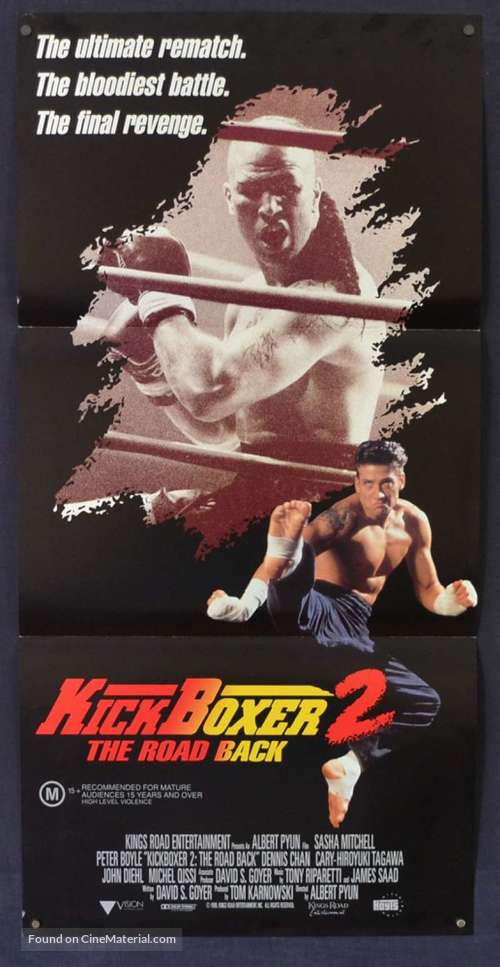 Kickboxer 2: The Road Back - Australian Movie Poster