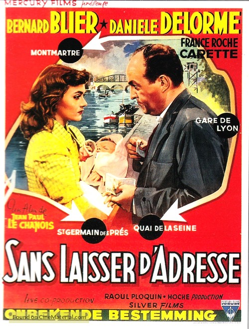 ...Sans laisser d&#039;adresse - Belgian Movie Poster