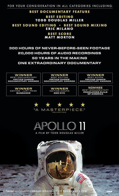 Apollo 11 - For your consideration movie poster