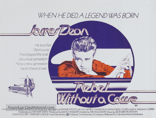 Rebel Without a Cause - British Re-release movie poster