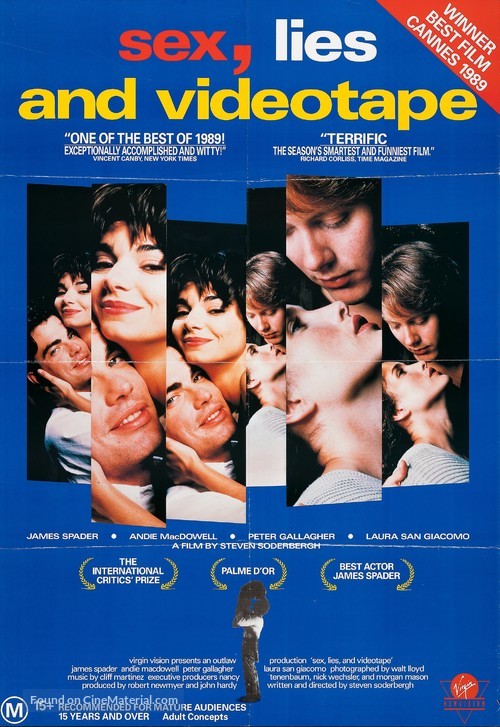 Sex, Lies, and Videotape - Australian Movie Poster