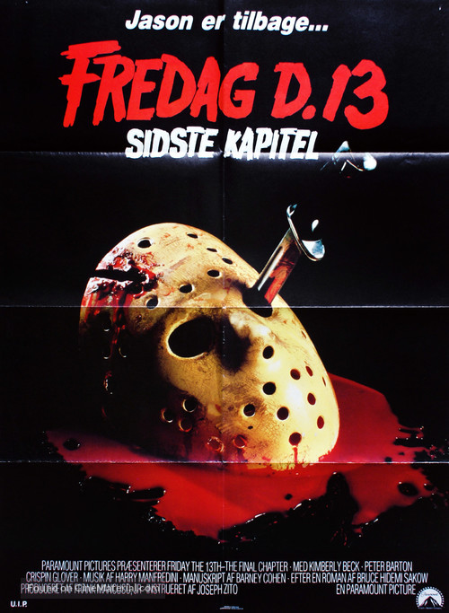 Friday the 13th: The Final Chapter - Danish Movie Poster