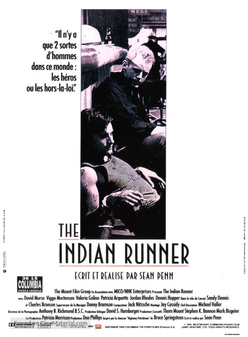 The Indian Runner - French Movie Poster