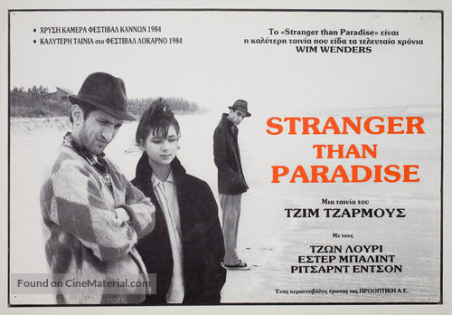Stranger Than Paradise - Greek Movie Poster