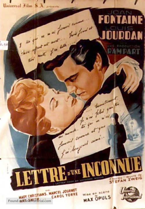 Letter from an Unknown Woman - French Movie Poster