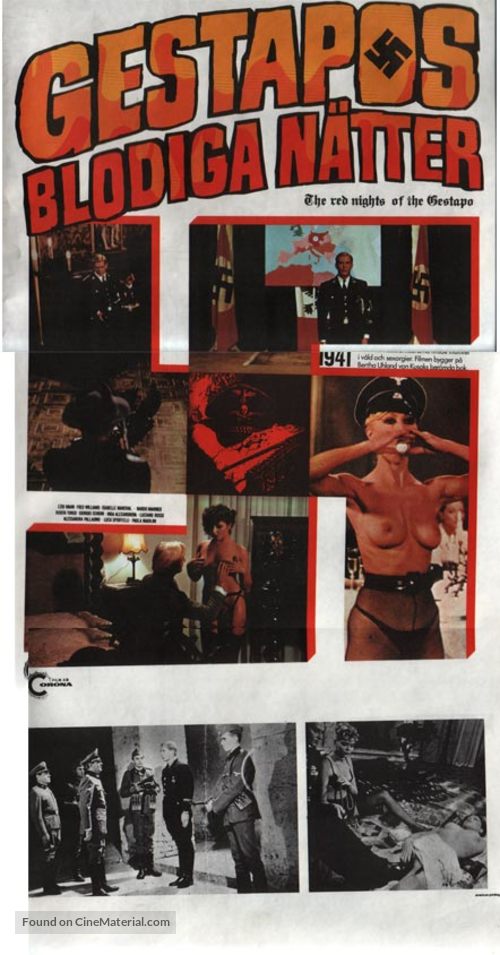 Le lunghe notti della Gestapo - Swedish VHS movie cover