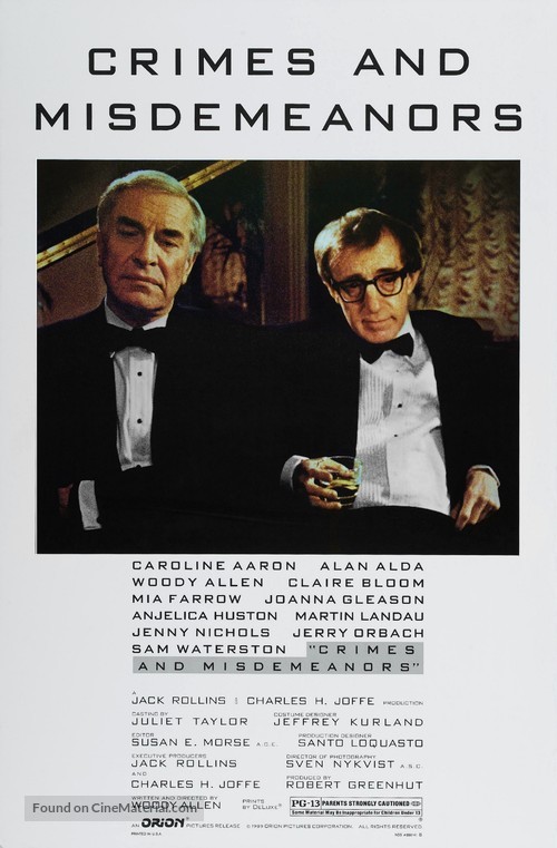 Crimes and Misdemeanors - Movie Poster