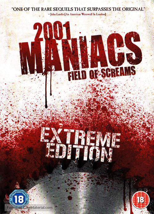 2001 Maniacs: Field of Screams - British DVD movie cover