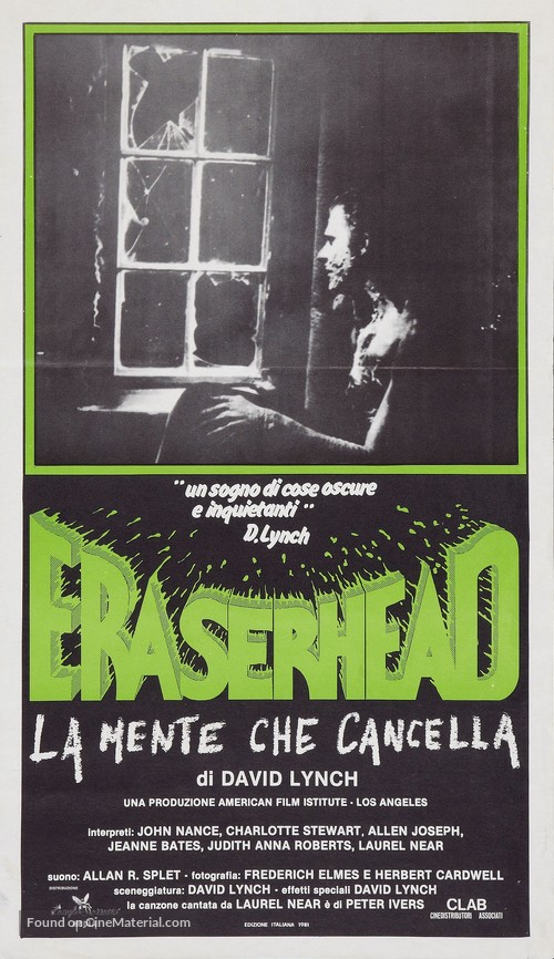Eraserhead - Italian Movie Poster