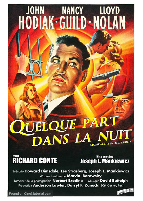 Somewhere in the Night - French Re-release movie poster