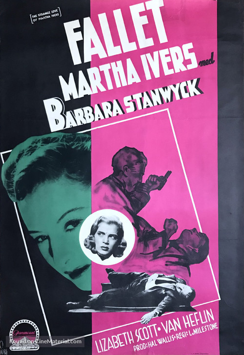 The Strange Love of Martha Ivers - Swedish Movie Poster