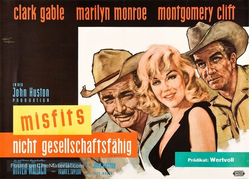 The Misfits - German Movie Poster