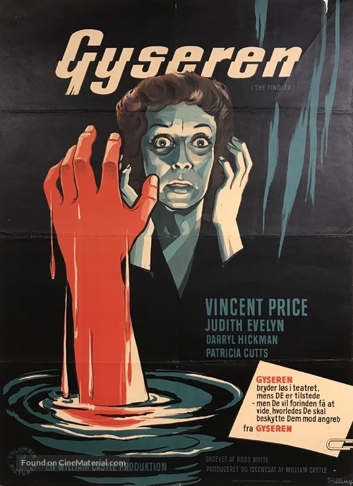 The Tingler - Danish Movie Poster