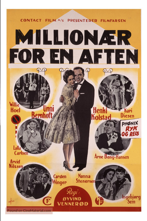 Million&aelig;r for en aften - Norwegian Movie Poster