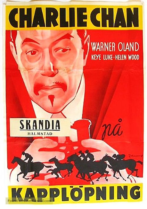 Charlie Chan at the Race Track - Swedish Movie Poster