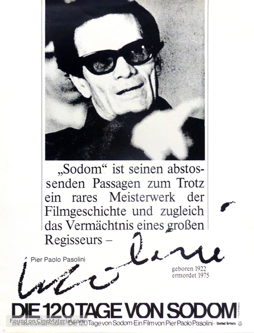 Sal&ograve; o le 120 giornate di Sodoma - German Movie Poster
