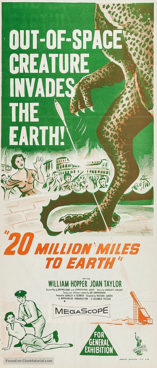 20 Million Miles to Earth - Australian Movie Poster